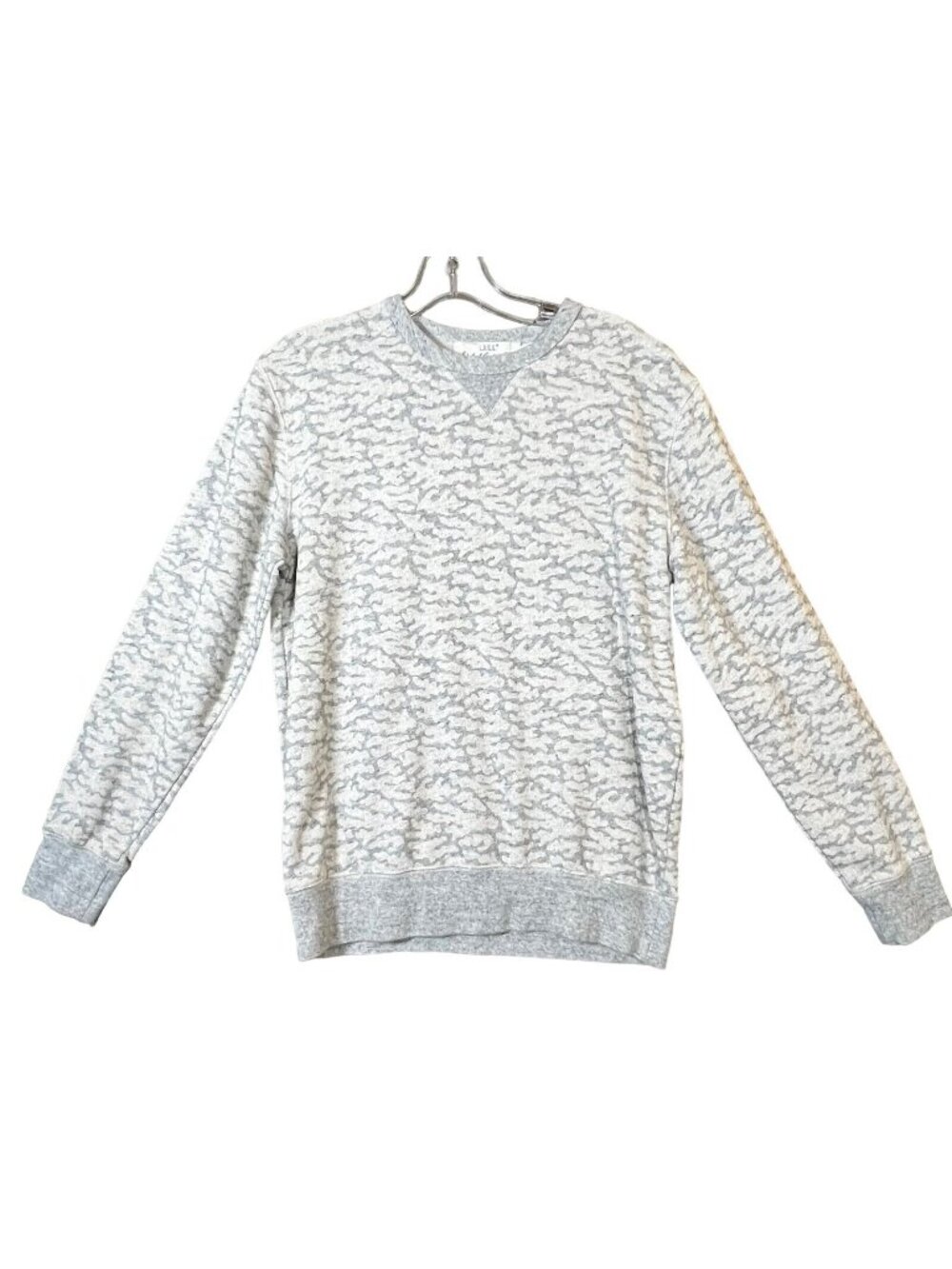 Logg Label Of Graded Goods Sweatshirt Men sGray White Crew Neck Textured Casual
